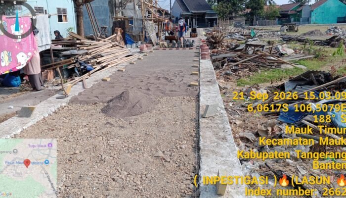 Proyek Paving Block di Mauk Disorot, Tidak Terpasang Papan Informasi