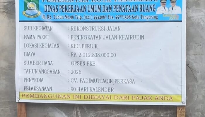 Pengawas PUPR Kota Tangerang Bungkam Soal Proyek Jalan, LIPANHAM: Pejabat Publik Harus Terbuka