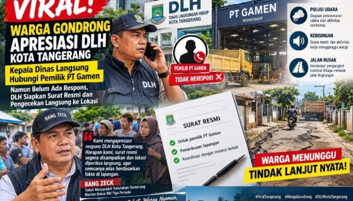 DLH Kota Tangerang Siapkan Surat dan Pemeriksaan Lapangan Terkait Aduan Warga Gondrong soal Workshop PT Gamen