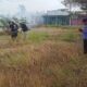 Kades Mekar Baru, Bantu Padamkan Kebakaran Lahan Pesawahan