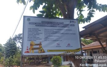 Pembangunan Konektivitas Ruas Jalan Poros Desa Kemiri Rp.4 Miliar Diduga Salah Alamat, Lokasi Fisik Berada Di Legok.